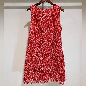 Alice And Olivia Clyde Red Lace Shift Dress Size 10